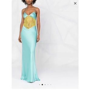 Andamane lace panel maxi dress